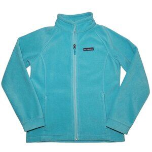 Columbia Fleece Jacket Full Zip Teal Kids Large Gorpcore Outdoor Cozy